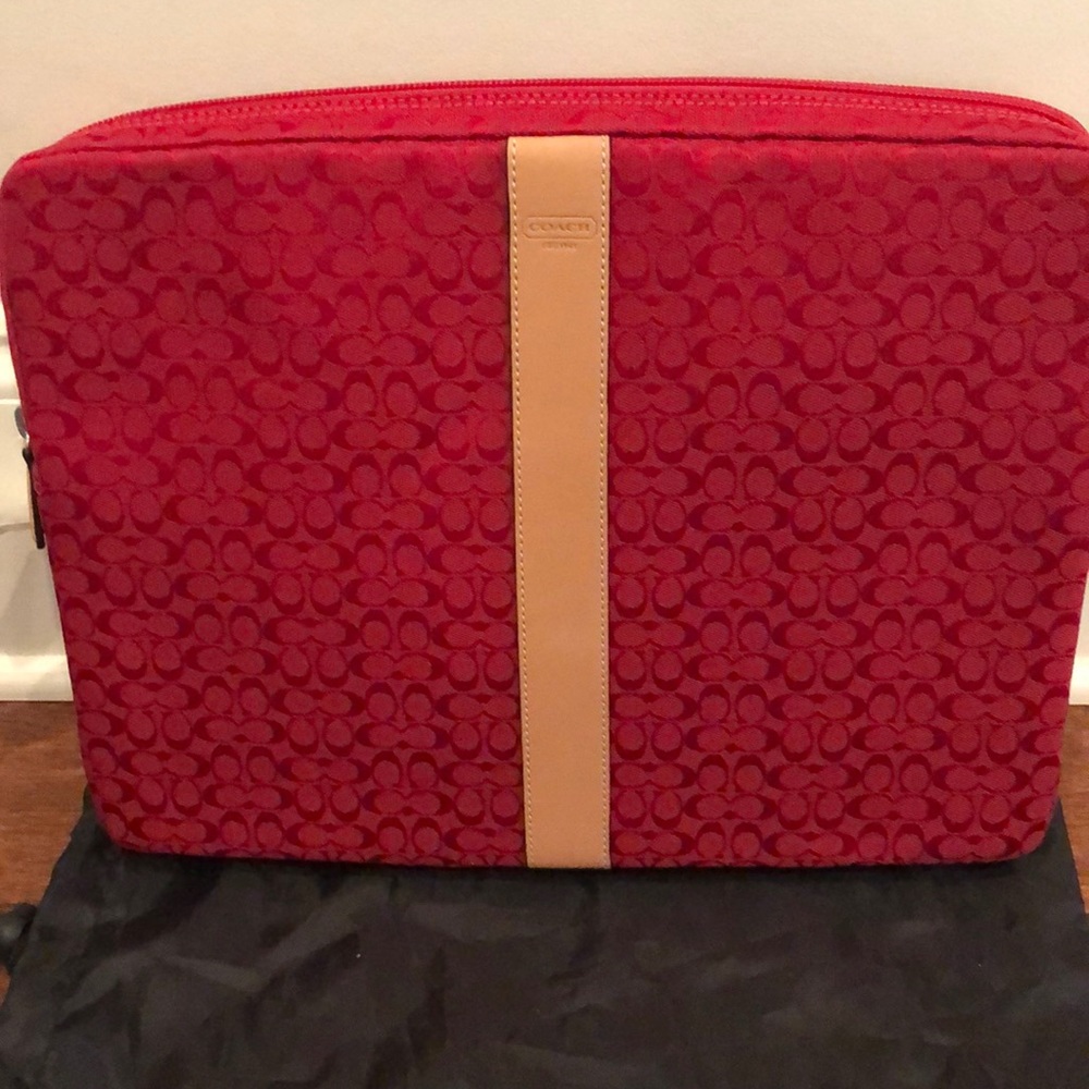 NWT Coach Red Signature Document/IPad Case